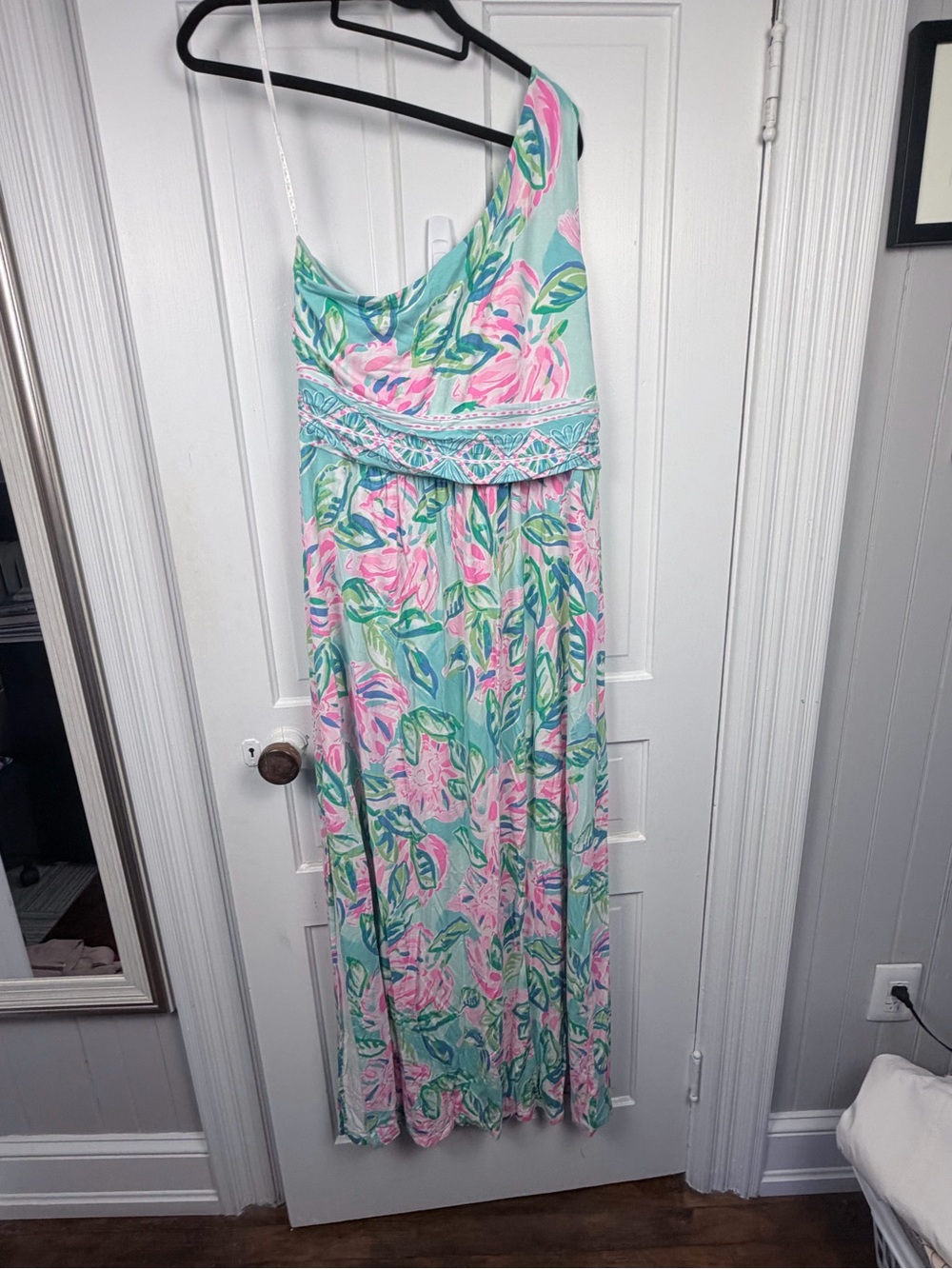 Lilly Pulitzer Tropical Print Maxi Dress in Mint, Pink & Blue - Picture 2 of 3